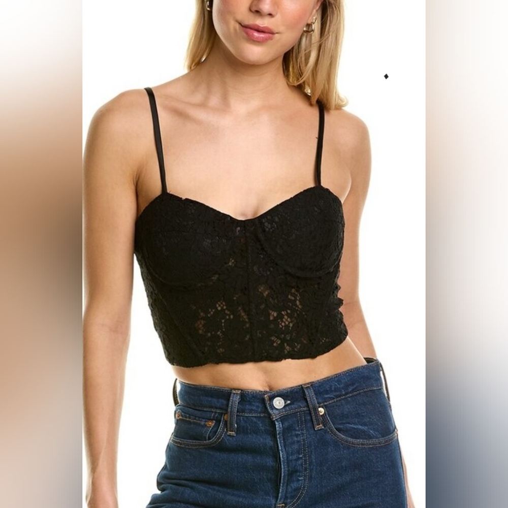BCBGMaxAzria Lace crop cami